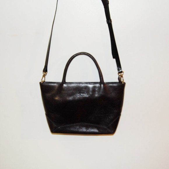 LOUVIER Black genuine Leather Cross body TOTE HAND BAG - Picture 3 of 12